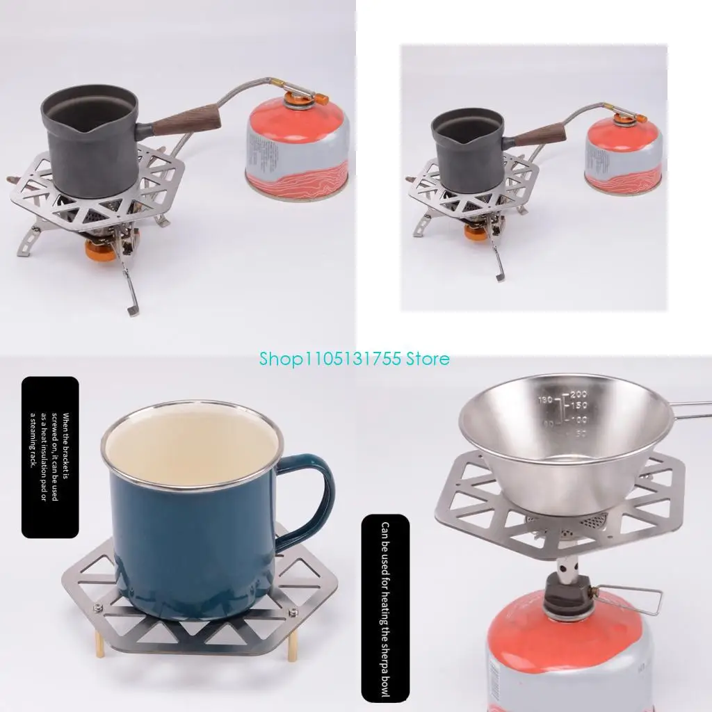 

K0EF Hexagon Cooking Accessory Camped Stove Rack Suitable for Most Pot And Pan