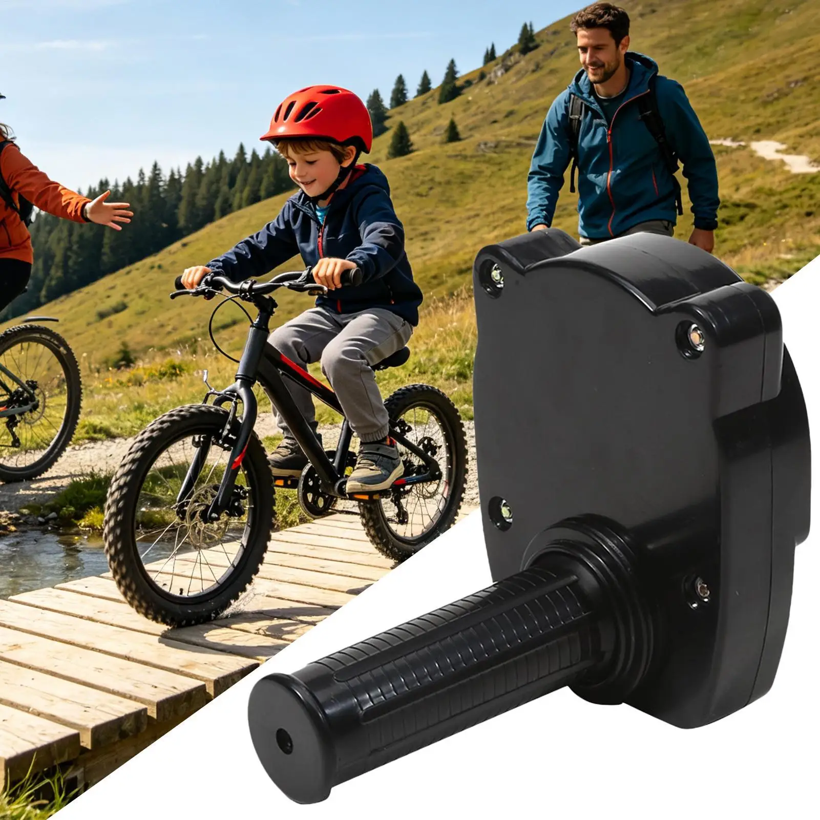 Bike Bell for Boys Pretend Play Motorcycle Throttle Bike Alert Bell for Mountain Road Biking Commute Riding Outdoor City Street - view 3