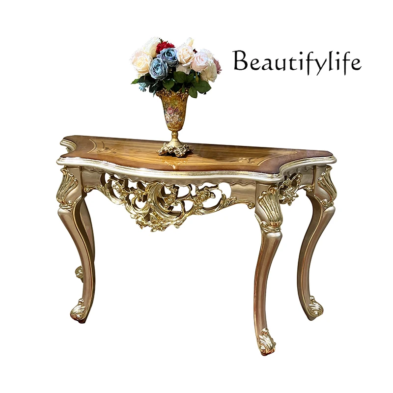 

French solid wood entrance table European luxury carved decoration neoclassical entrance table aisle table furniture