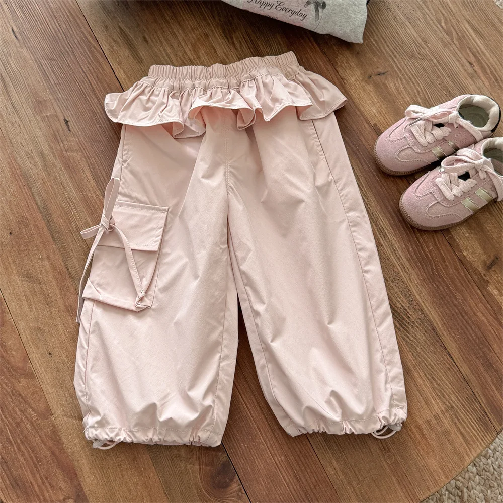 Girls' Clothing T-shirt Long Sleeved Spring and Autumn New Style Color Blocked Shoulder Sleeves Base Shirt Casual Pants
