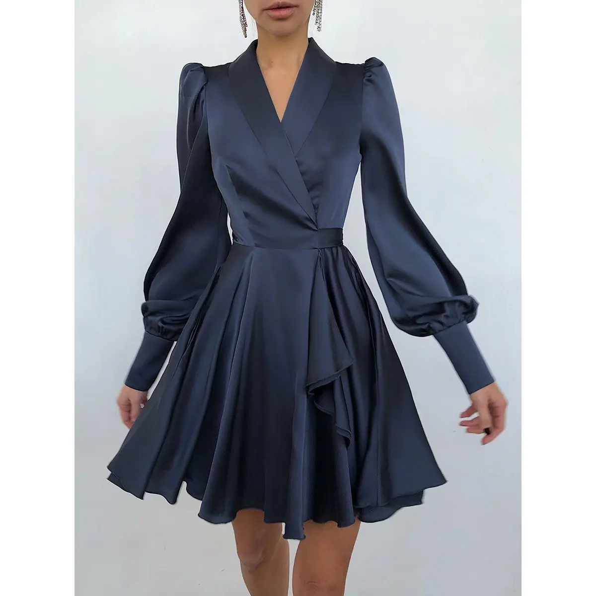 Printemps été nouveau femmes longue Sve imprimé Dr couleur Pure Cardigan Ele Sle fibre de Polyester printemps été Dr