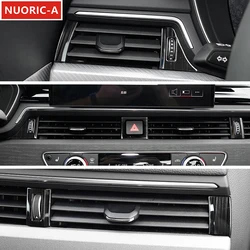 Stainless Steel Center Console Air Conditioning Outlet Sequins Decoration Cover Trim For Audi A4 B9 2017-2021 LHD Car Styling