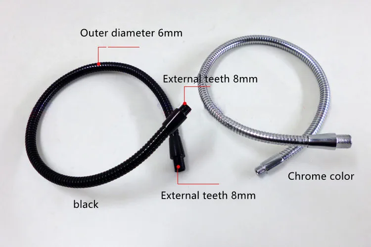 

2pcs M6 Black/Chrome M8/M6 Male Screw 100mm/300mm Soft Light Metal Flexible Conduit DIY Metal Gooseneck Hose Serpentine Tube
