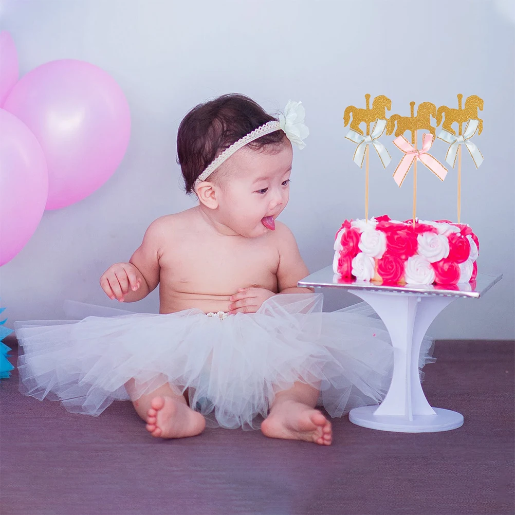 

30 Pcs Cake Fruit Insert Picks Carousel Birthday Cupcake Party Dessert Decorations