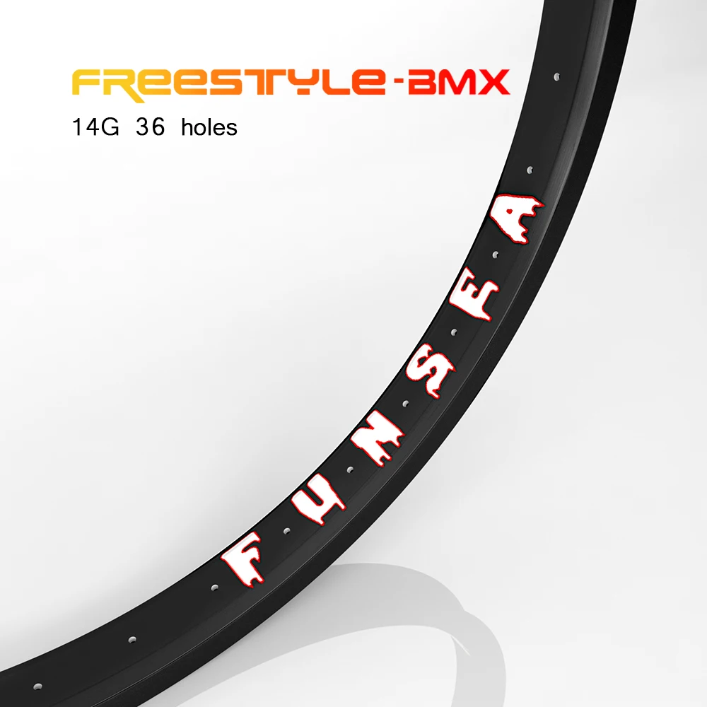 Funsea Bicycle Rim 20 BMX MTB Bike Wheels Alloy Double Walls 36 Holes 14G Spoke With America Valve for Tyre 1.65\