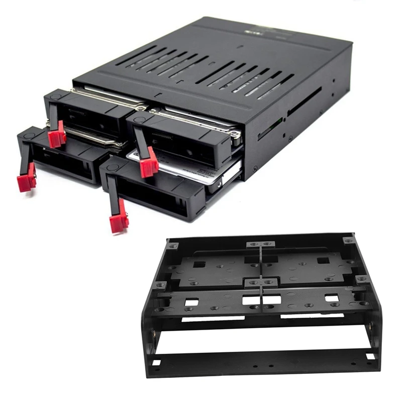 Oimaster 1 Set 2.5 Inch Hard Drive Case Internal Mobile Rack & 1 Set Hard Drive Rack Standard 5.25 Inch Device Comes