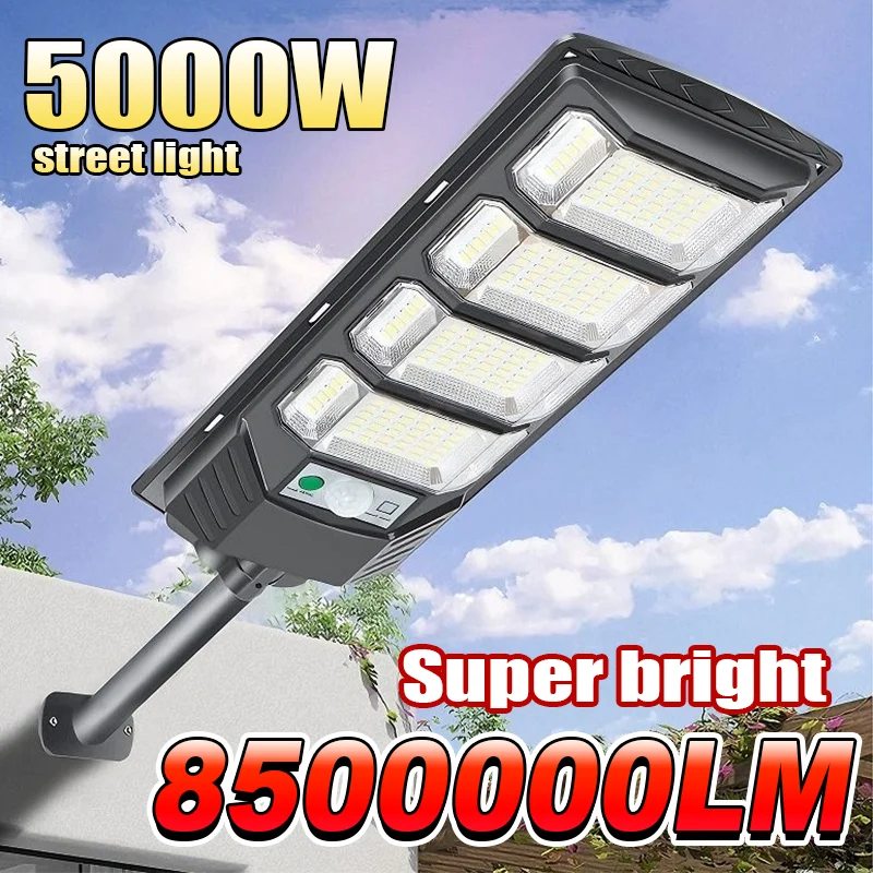 

5000W Super Bright Solar Light Most Powerful LED Solar Street Lamp Outdoor Motion Sensor 3 Modes Garden Street Lights Wall Lamp