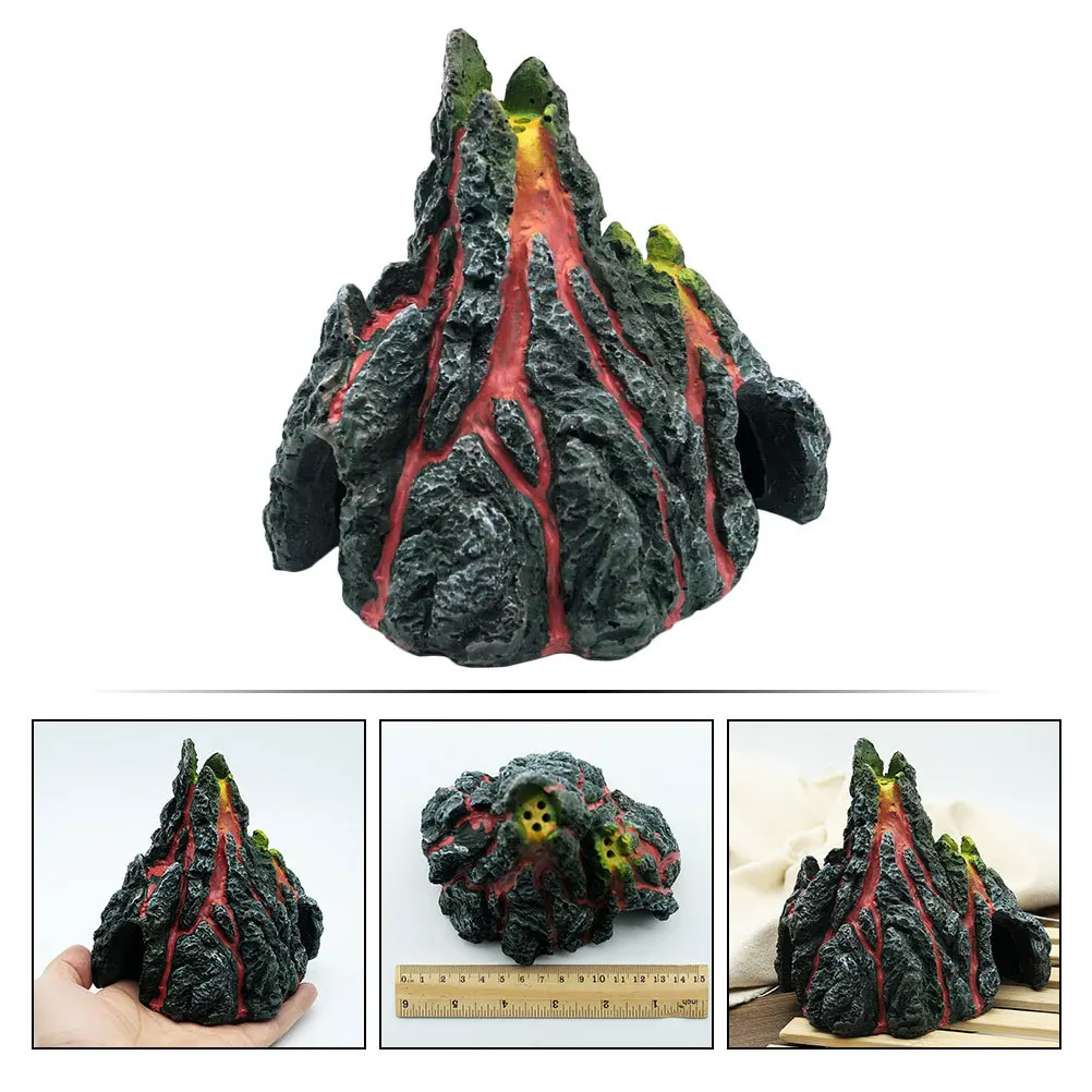 

1Pcs Resin Volcano Artificial Rockery Decoration for Fish Tank Aquarium Landscaping Prop Lifelike Volcano Ornament Home Decor