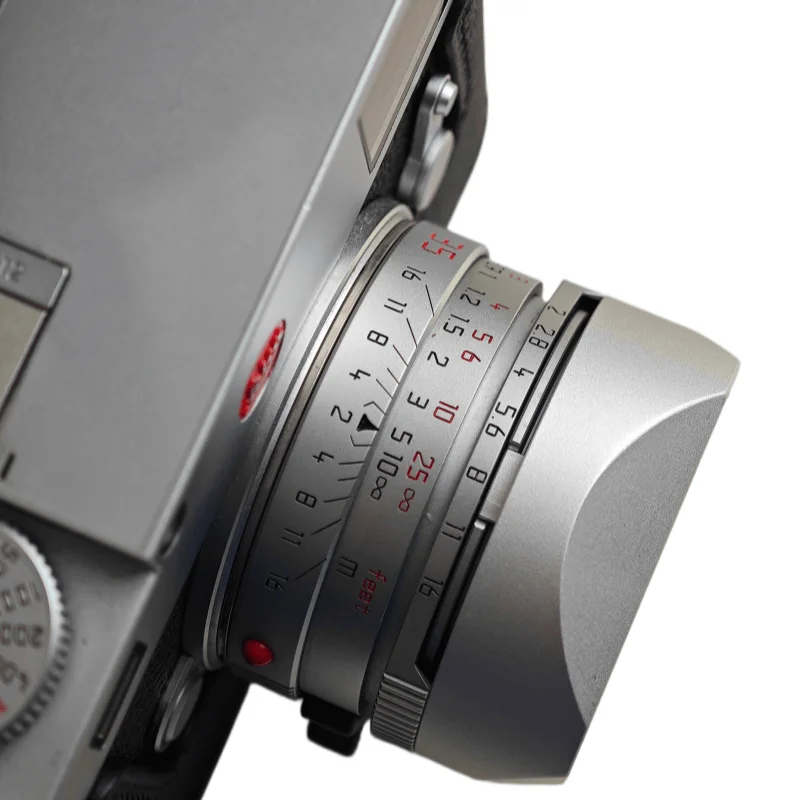 Quadratische Gegenlichtblende aus Metall mit kostenloser Metallkappe für Mandler E39 7- ELEMENT 35mm F2 Objektiv – Leica M Mount – Detail 2
