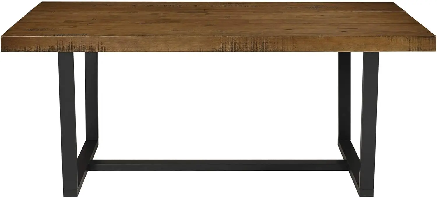 Andre Modern Solid Wood Dining Table, 72 Inch, Rustic Oak