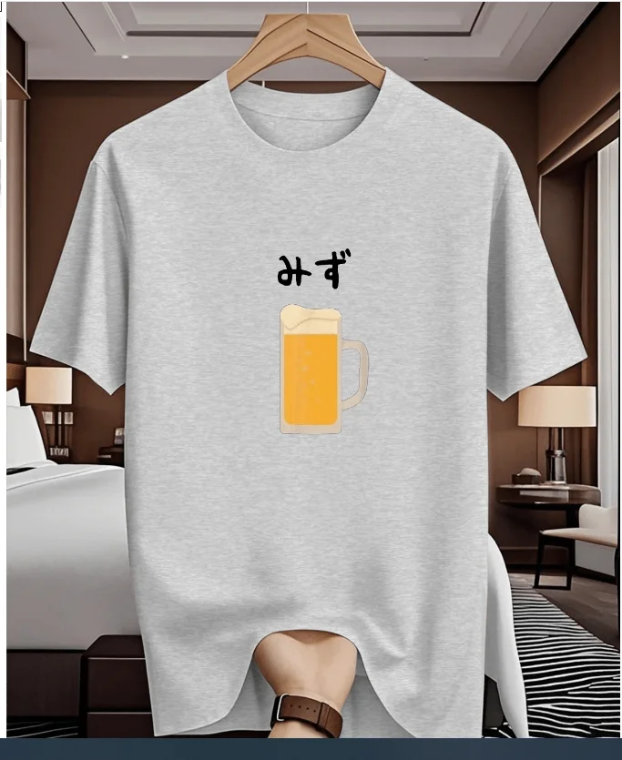 100% القطن عادية البيرة الخمور شرب الماء مضحك مثيرة للاهتمام نمط طباعة الرجال النساء القطن تي شيرت الخريف والشتاء الملابس الداخلية #3