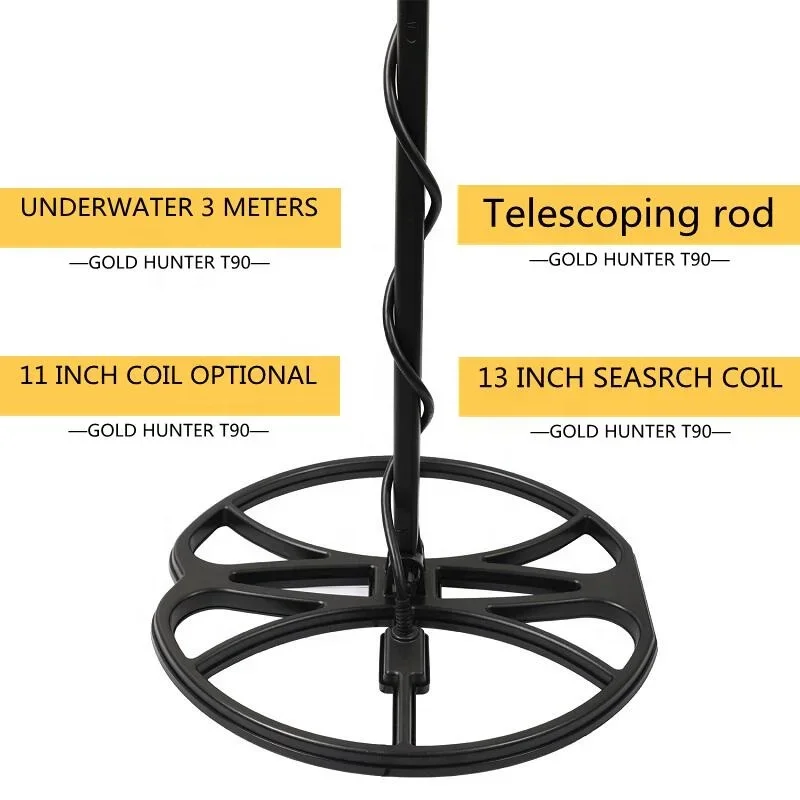 Gold Hunter T90 Underground Gold Metal Detector Pinpointer Waterproof Hand Held Gold Metal Detector