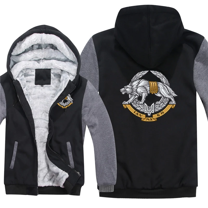 Special Operations Forces Ukraine Hoodies Men Thick Fleece New Printed Sweatshirt Warm Liner Jacket Coat