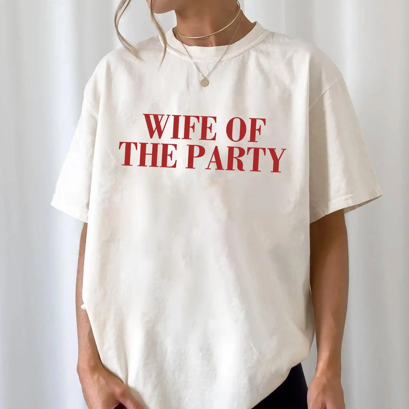 Wife of The Party Shirt Bride To Be Gift Fun Engagement Party Gift Fashion Bachelorette Party Tshirts Casual Bride T-shirts