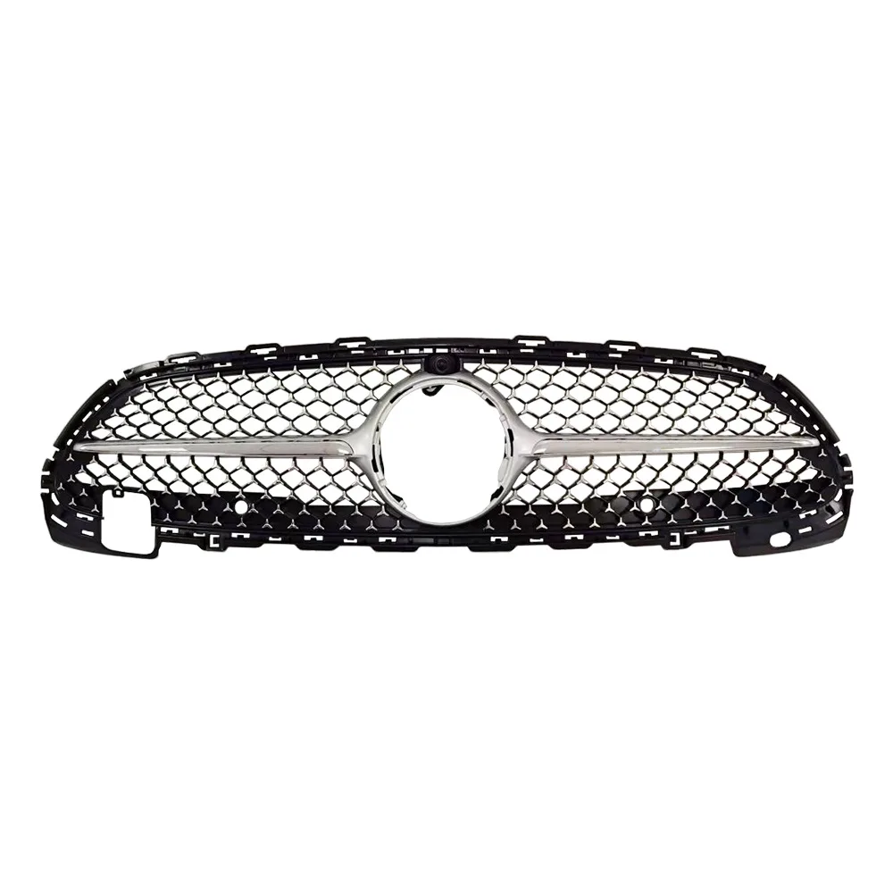 Car Hood Grill Diamond Grille Fit For C180 C200 C300 C350 AMG Brs Style Grill For Mercedes Benz C Class W206 2022+ Auto Part