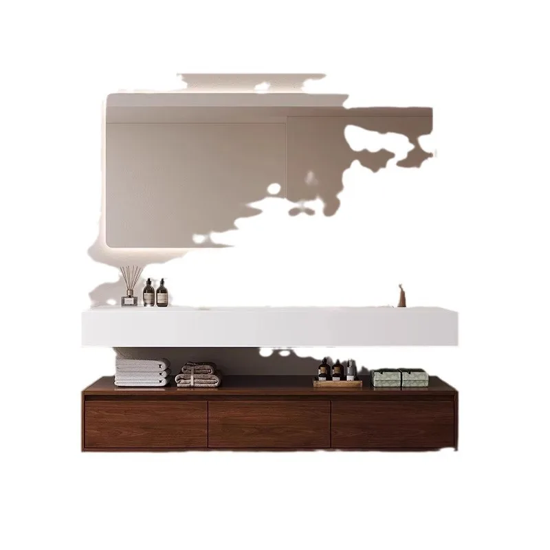 

Sugar tea beige acrylic integrated basin bathroom cabinet toilet washbasin hand washbasin