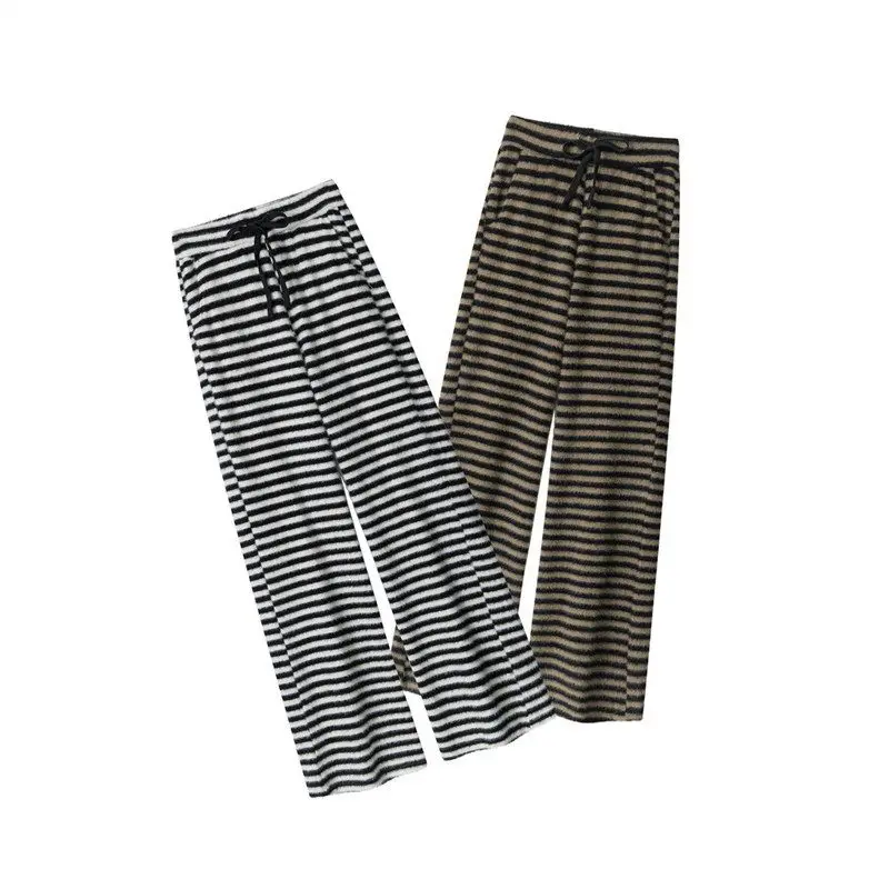 

HeyHenry женские повседневные брюки свободного покроя, теплое пальто в полоску на меховой подкладке, прямые брюки, осень-зима, удобные брюки для отдыха...