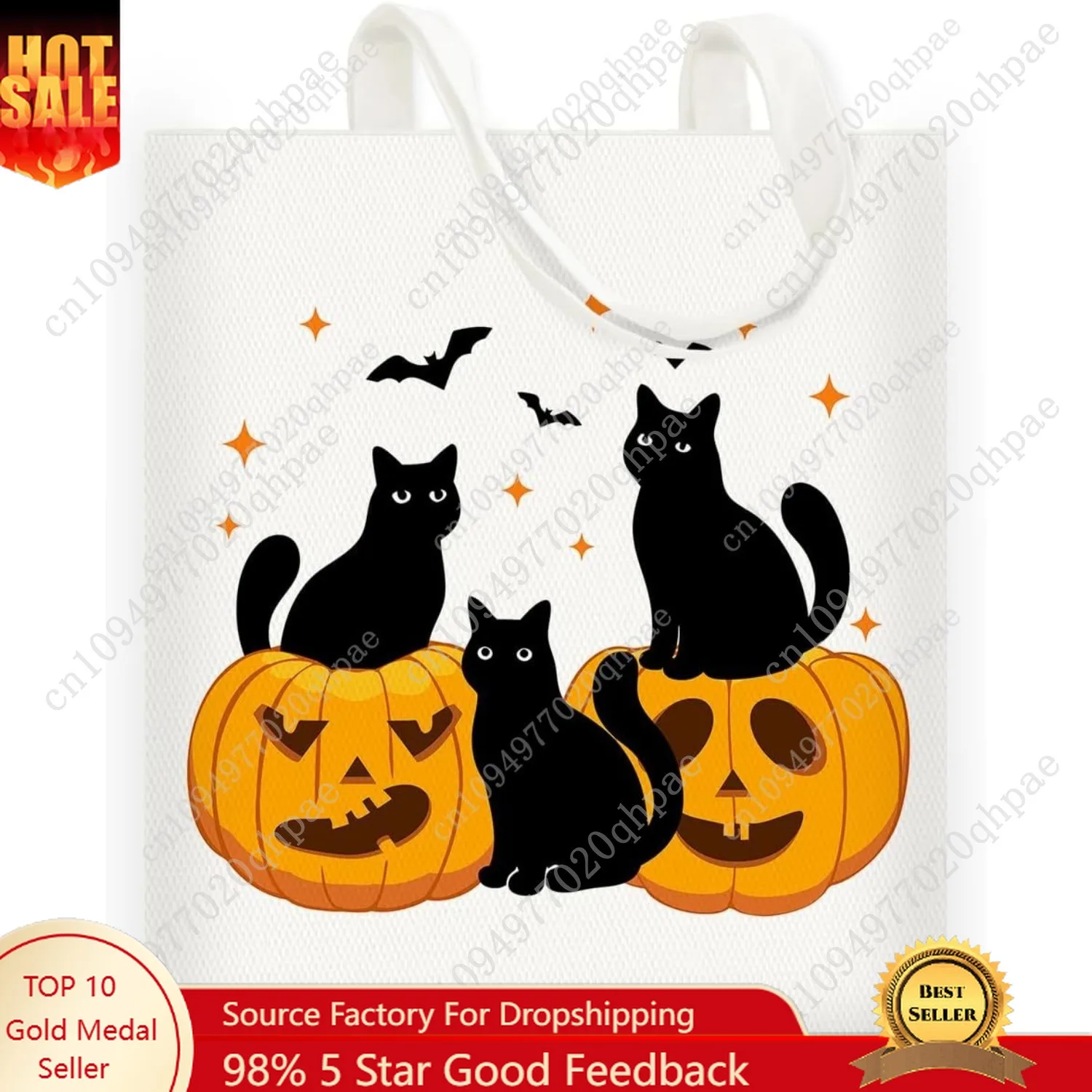 

Cute Halloween Tote Bag Gift for Women Girl Funny Spooky Fall Canvas Tote Bag Halloween Autumn Reusable Grocery Bags