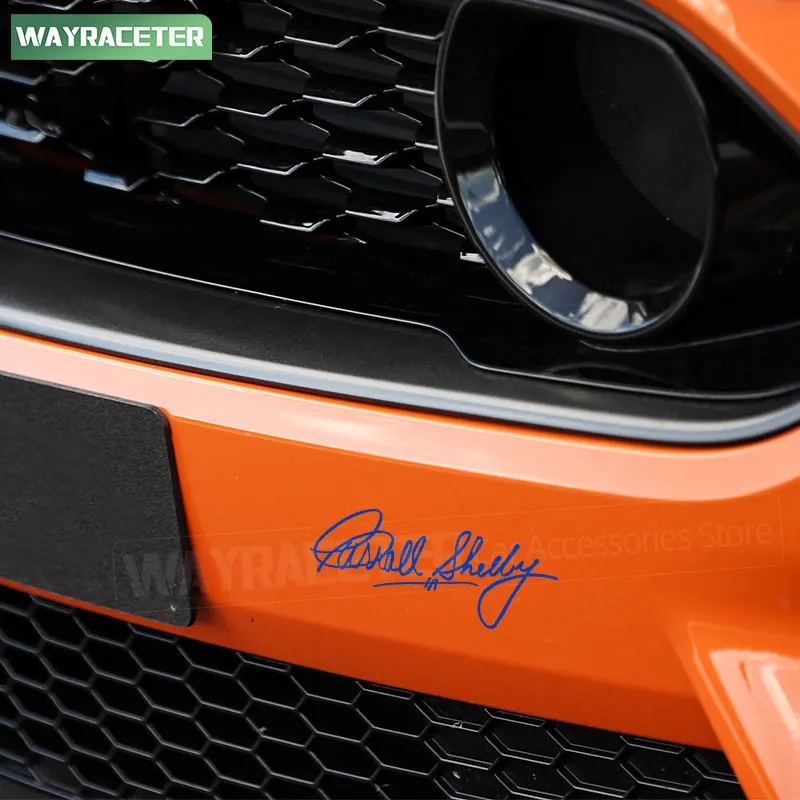 2 Pcs Signature Carroll Shelby Graphics Reflective Vinyl Decal Car Sticker For Ford Mustang Dark Horse 2024 F150 Accessories