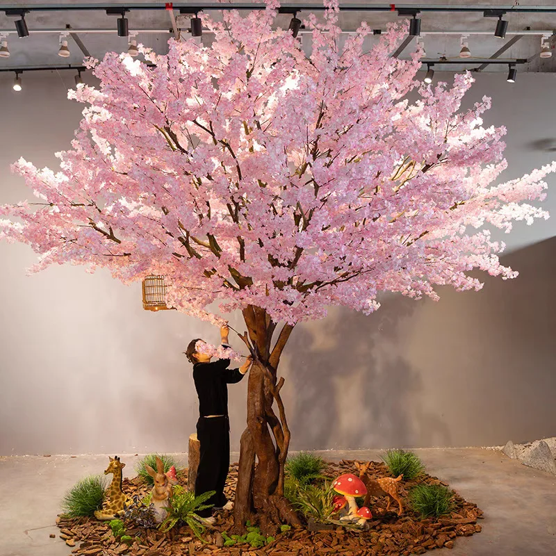 

Large encrypted simulated cherry blossom wishing tree fake tree peach blossom indoor and outdoor hotel window simulated flowers