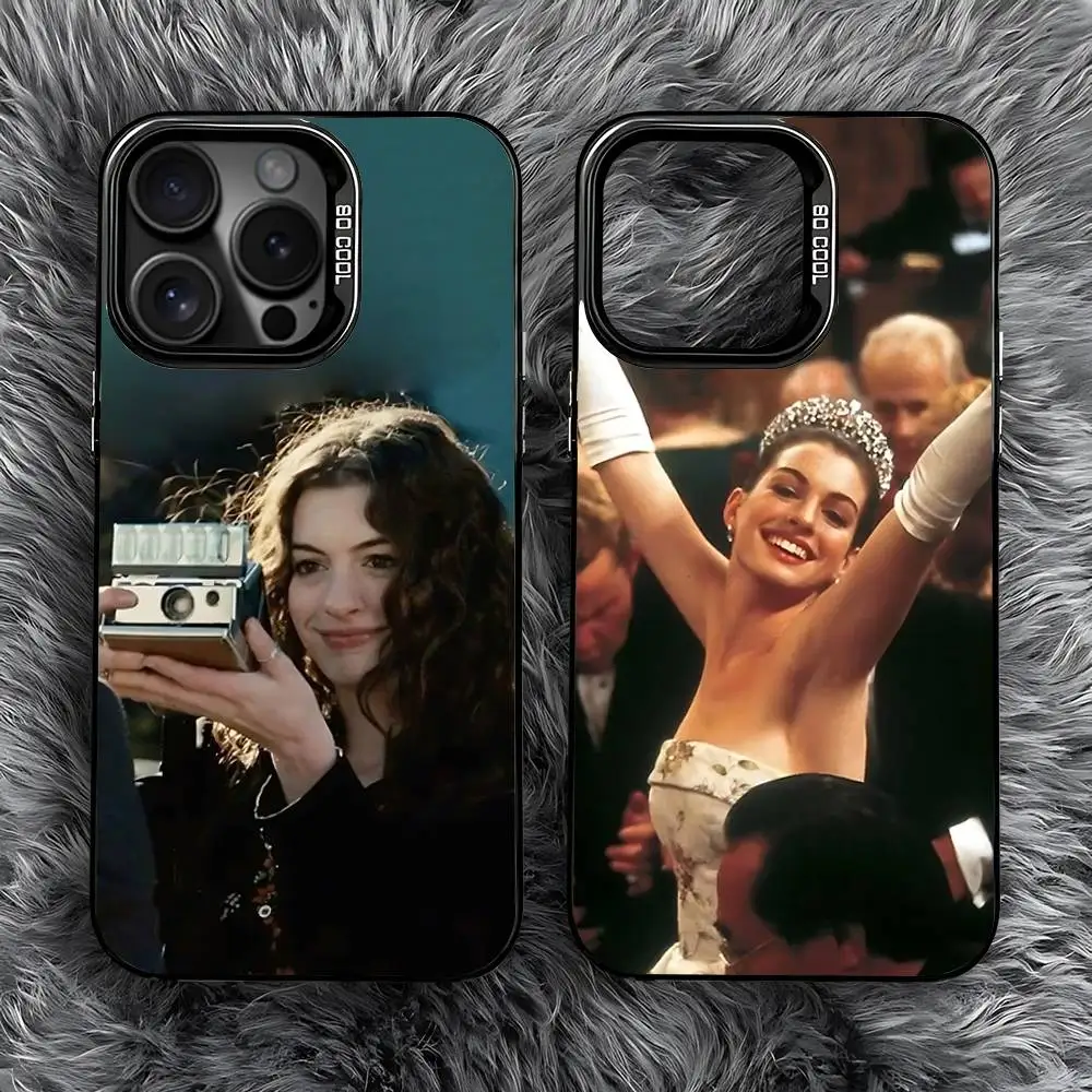 

Actress Anne H-Hathaway Phone Case For iPhone 16,15,14,13,12,11,Pro,Max,Plus,Mini,SE Anti Fall Black Matte Hard Bumper