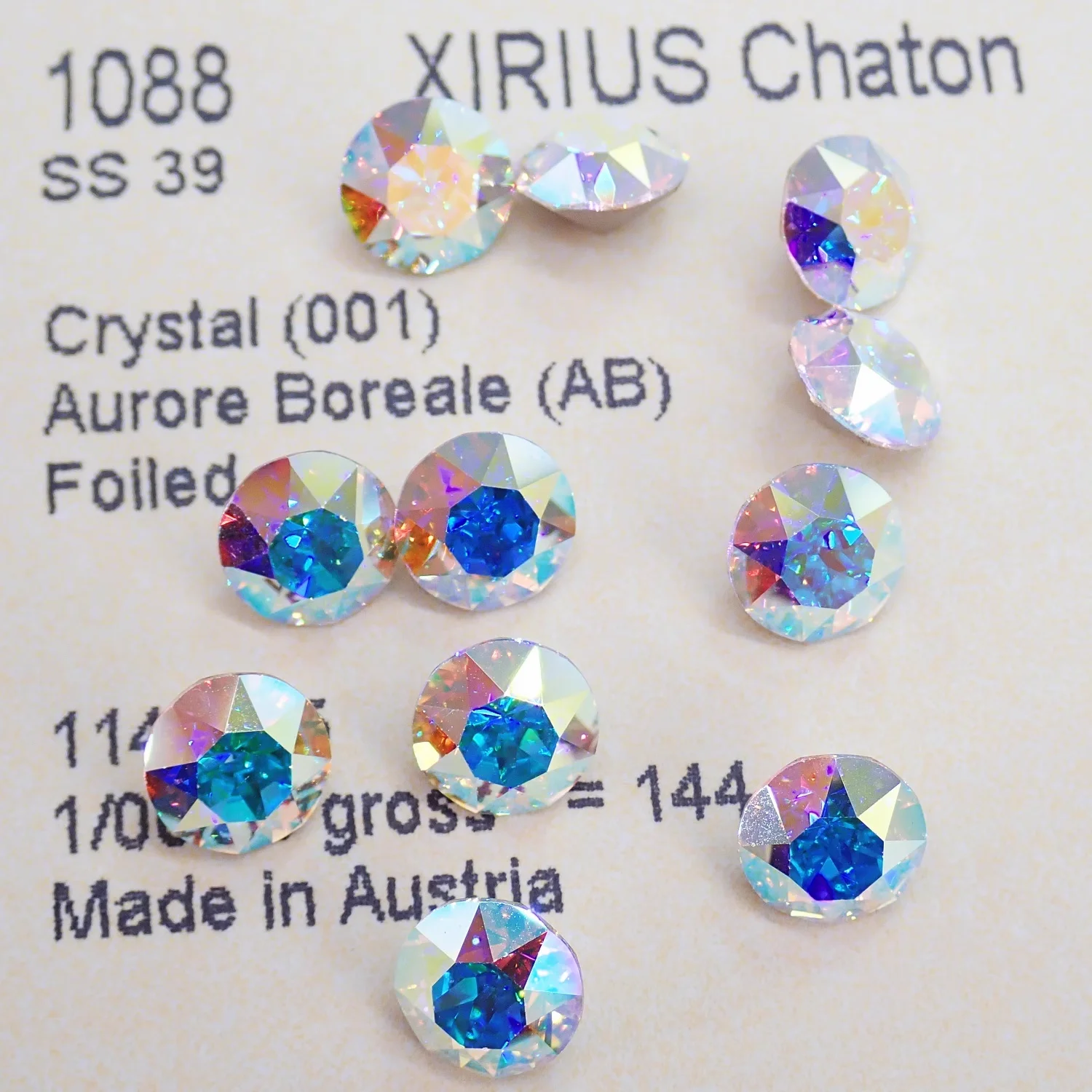 1088 XIRIUS Chaton Original Crystals from Austria Pointed Back Foiled Rhinestone Strass for Nail Art Jewelry Making Accessories