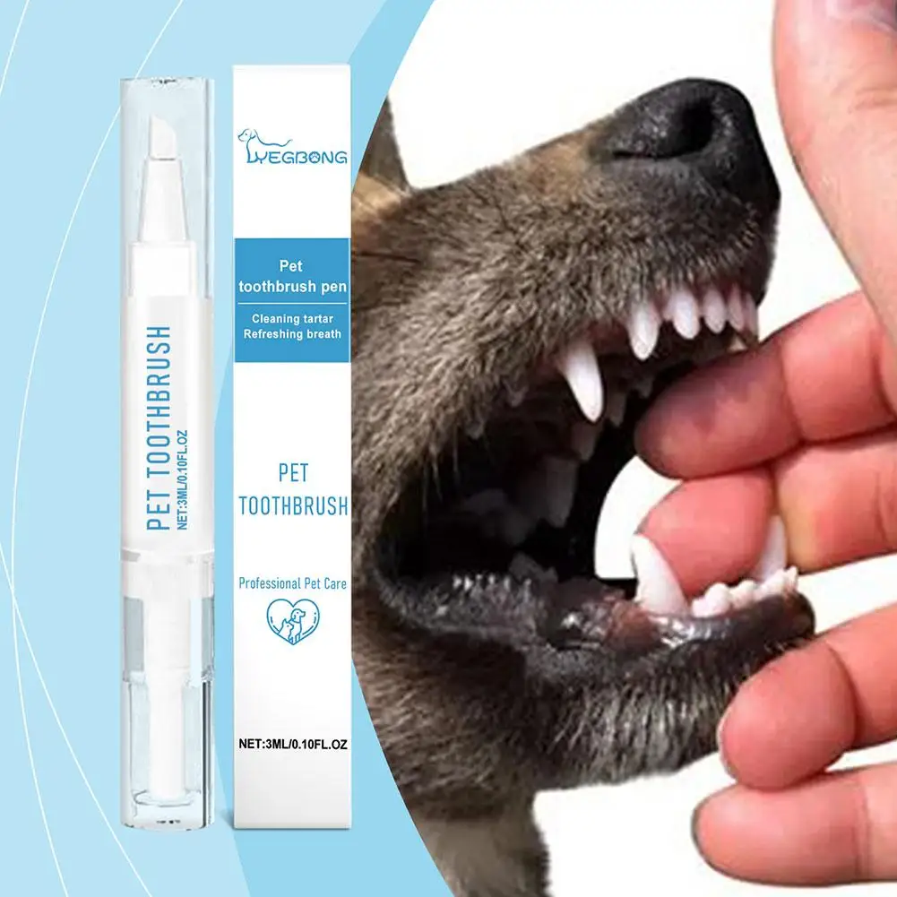 Pet Toothbrush Pen Remove Tartar Deep Cleaning Oral Breath Remove Yellowing Prevent Health Portable Supplies Bad Pet B7Y5