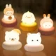 Cute Animal Night Light novità 3 livelli dimmerabile Nursery Nightlight USB ricaricabile lampada da tavolo allattamento al seno bambino bambino