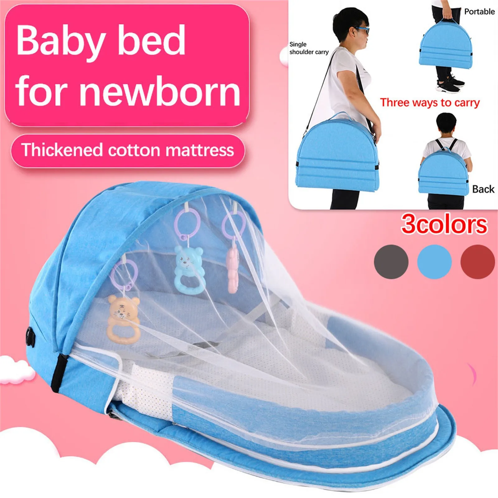 Baby Folding Camping Bed, Baby Folding Crib, Breathable Chair, Folding Travel Basket, Travel Bed, Outdoor Travel Bed