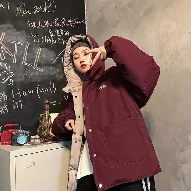 Women's Coat 2025 New Hooded Student Winter Cotton Coat Will Move Rabbit Ears Coat Thick Cotton Coat Women's Niche Design Trend