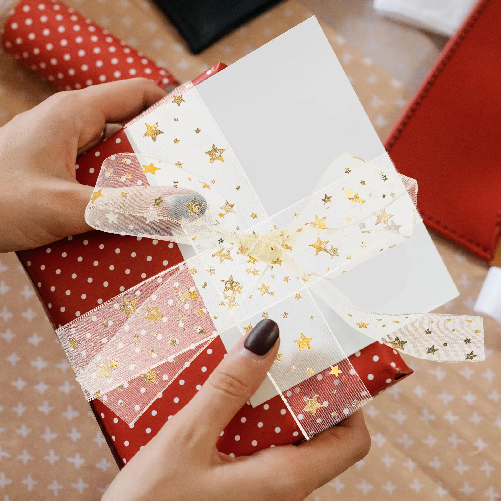 

1 Roll Stars Ribbon For Gift Wrapping Decorative Cloth Diy Hair Accessories Bridal Bracelet Party Decoration Multi-Function