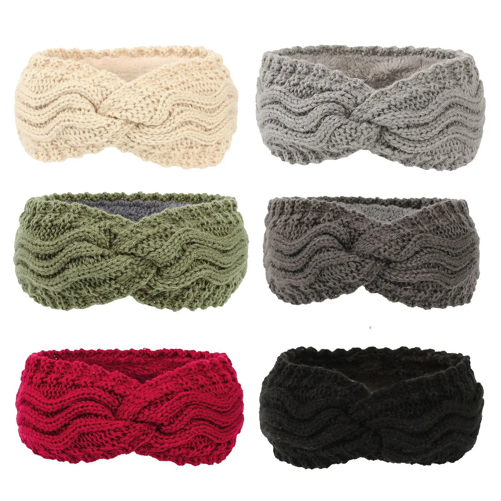 Plush  Wide Brim Hair Band Warm Hair Accessories European And American Knitting Headband Acrylic Solid Sports Ear Protector image 3