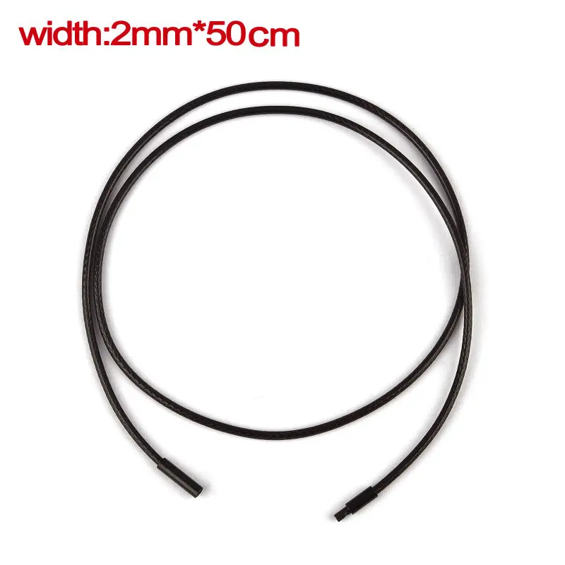 45-60cm Lederkette für Damen und Herren, Lederband, Wachsseil, Edelstahlverschluss, DIY-Halskette, Schmuckzubehör