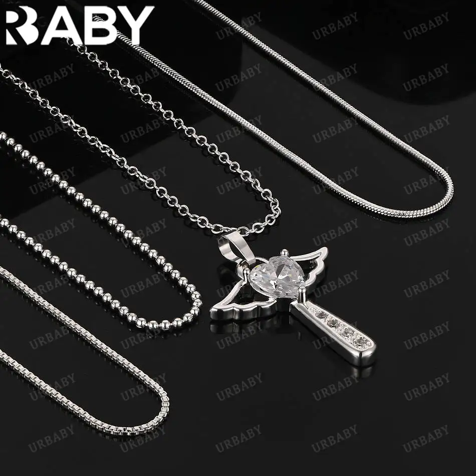 

URBABY 40-75 см, стерлинговое серебро 925 пробы, циркон, кулон в форме сердца, ожерелье для женщин, очаровательные трендовые подарки на день рождения, модные вечерние ювелирные изделия