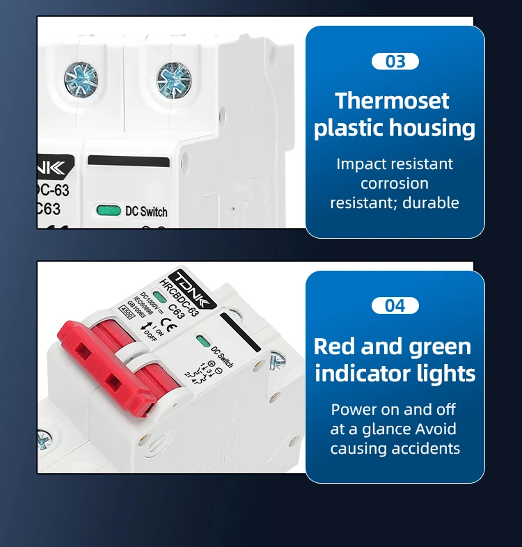 2P DC 1000V Solar Mini Leistungsschalter für PV-System – Miniatur-Leistungsschalter DC MCB 6A-125A – Detail 12