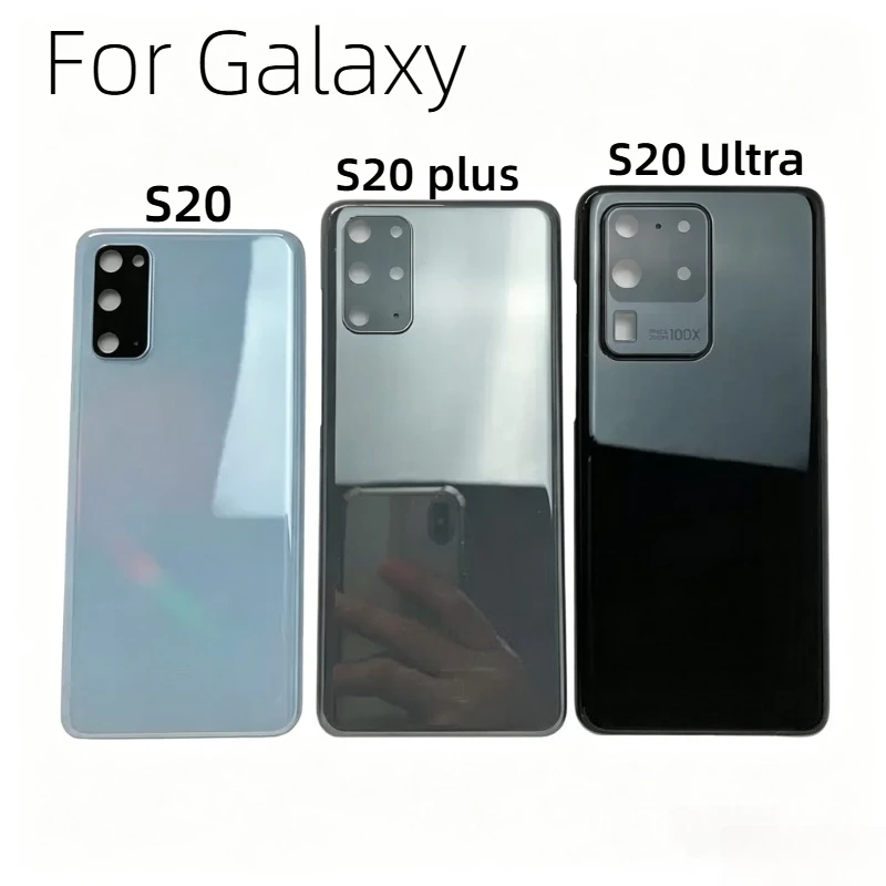 Replacement Battery Back Cover For Galaxy S20 + Ultra G980 G980F SM‑G988 G985 S20Plus Battery cover Rear Glass With Camera Lens