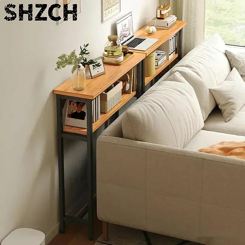Modern Narrow Side Table Multi-functional Sofa Gap Storage Bedside Coffee Table Space-Saving