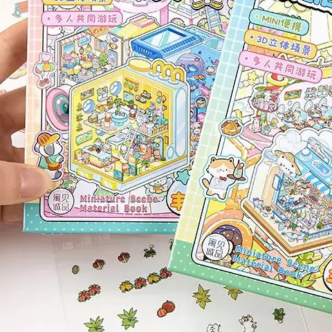 

1Set Chinoiserie Theme Landscape Sticker Books Mountain River World Series DIY Decoration Sticker Cartoon Scene Stack Sticker