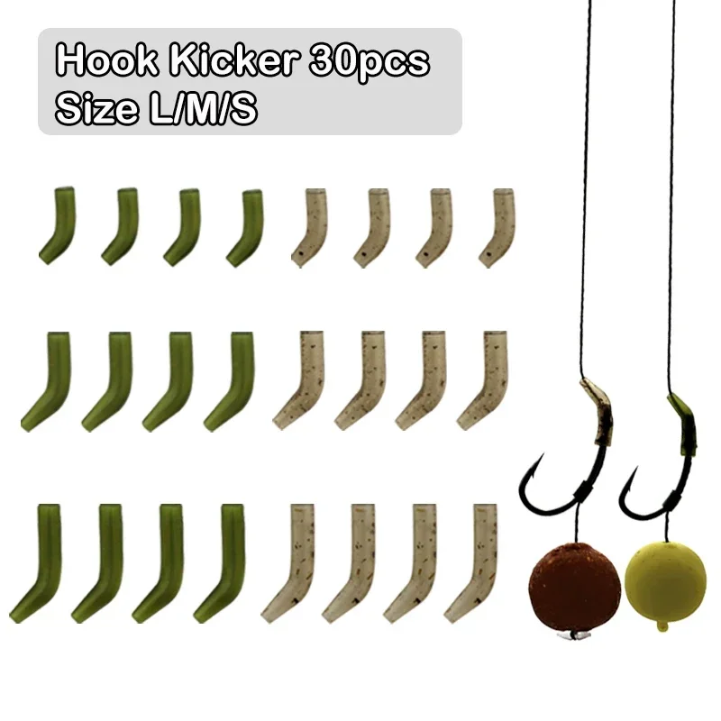 

30pcs Carp Fishing Accessories Size S/M/L Hook Kickers Fit For Shank Hook 2/4/6/8/10 For Carp Fishing Hair Rigs Terminal Tackle