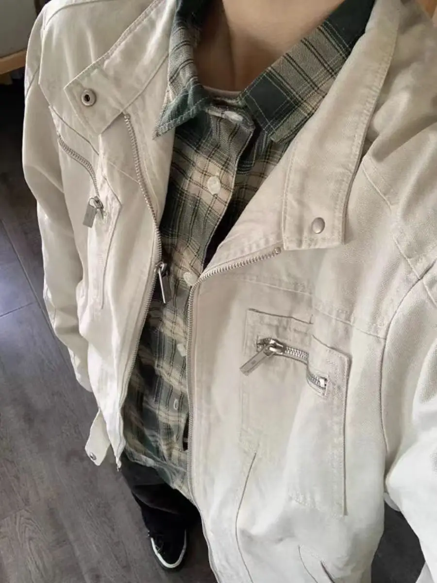 

Мужская и женская джинсовая куртка Cleanfit из чистого хлопка, в американском ретро-стиле, с воротником-стойкой, рабочая одежда, пальто-харингтон