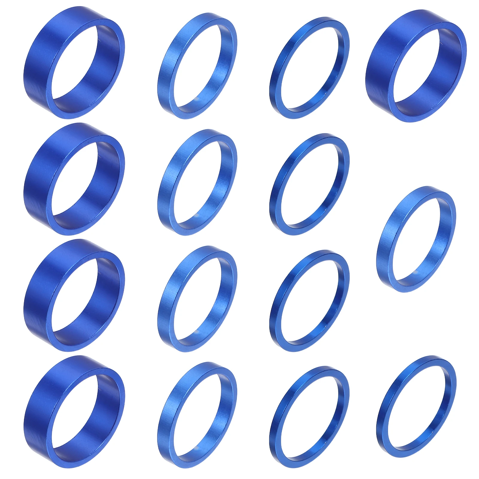 

15 Pcs Bicycle Bowl Set Washers Front Fork Bike Spacer Gasket Stem Conical Spacers Blue Headset Handlebar