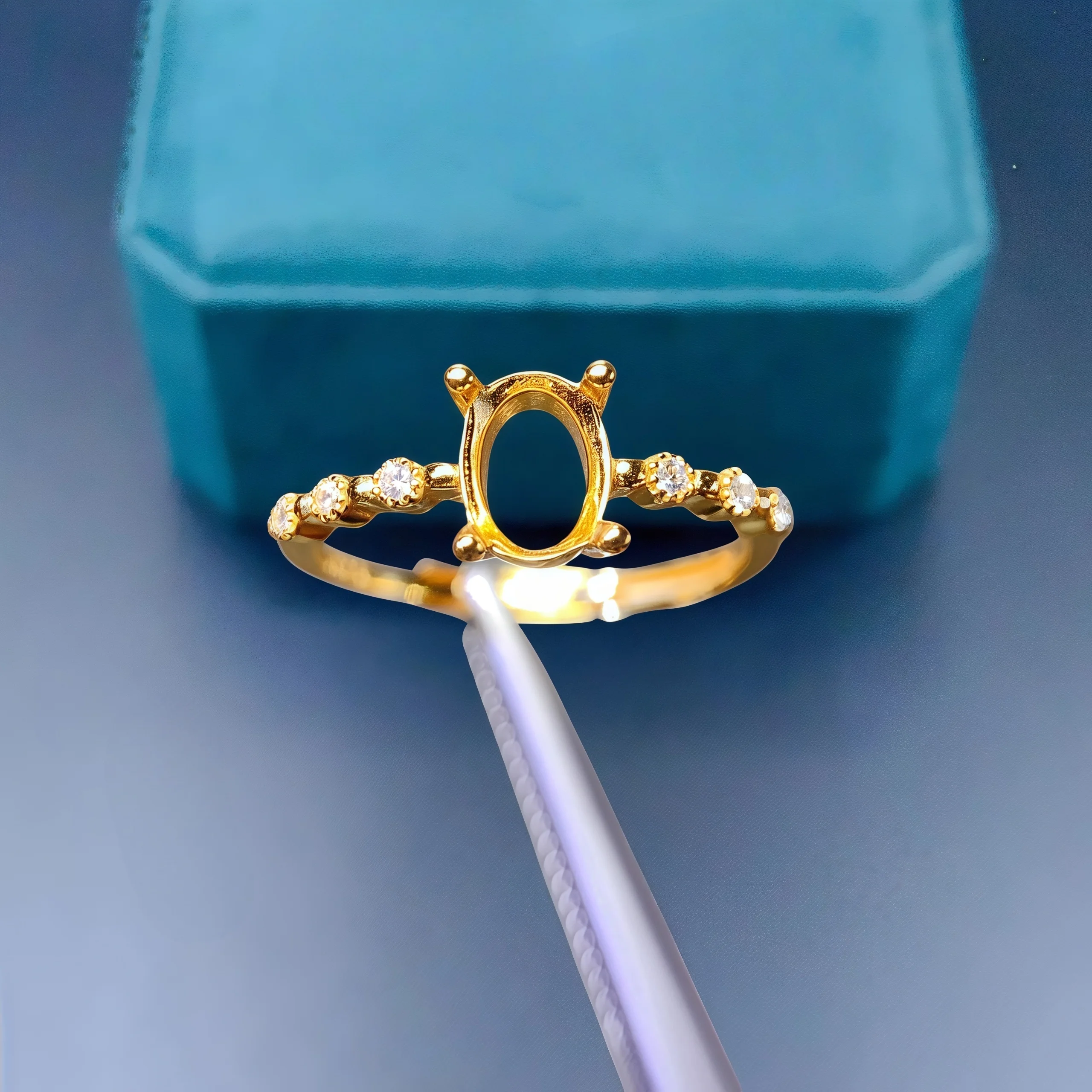 

Setting 5*7mm Ellipse Stone S925 Sterling Silver Empty Holder DIY Ring Fine Weddings Design Charm Jewelry for Woman 3 Colors