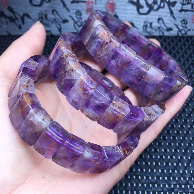 14MM Natural Auralite Bangle Gemstone Round Bead Crystal Healing Gemstone Bracelet Jewelry Gift 1PCS