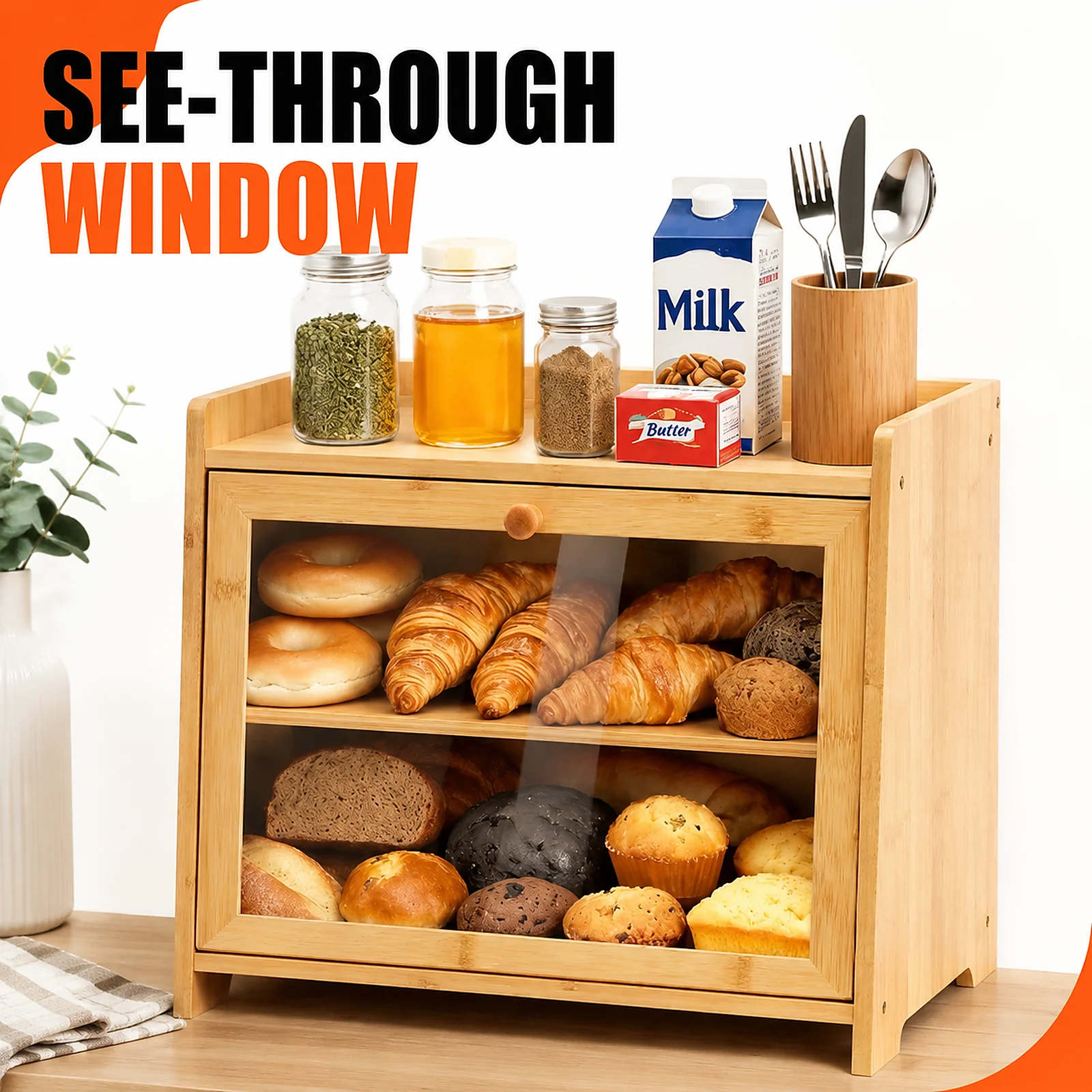 Contenitore per Pane in Bambù  - Food Storage With Dividers recensione e prezzo
