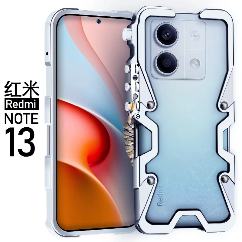 Aluminum Mechanical Arm Bumper Case For Xiaomi Redmi Note 13 Note13 Pro Plus Case Cover Metal Phone Protective Shell Bag