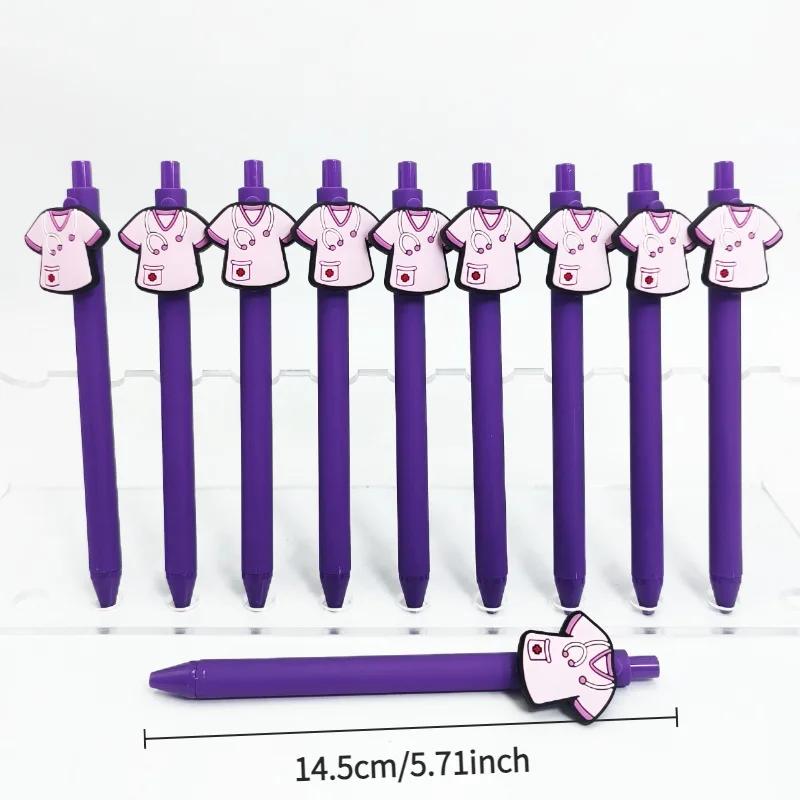 جديد عملي وبسيط الملابس الطبية تصفيف قلم حبر جاف الأرجواني سلسلة الصحافة هدية القلم طالب الكتابة هدية طبية القلم #2