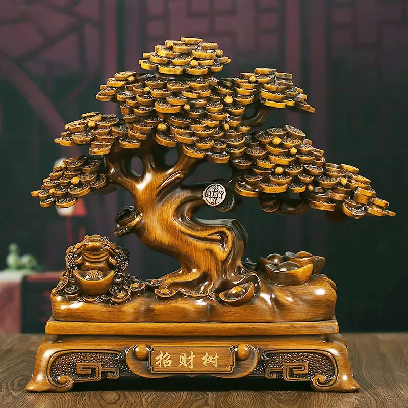 Lucky Tree Shake Money with Golden Toad Tree Ornaments Living Room Wine Cabinet Home Decoration Company Store Opening Gifts