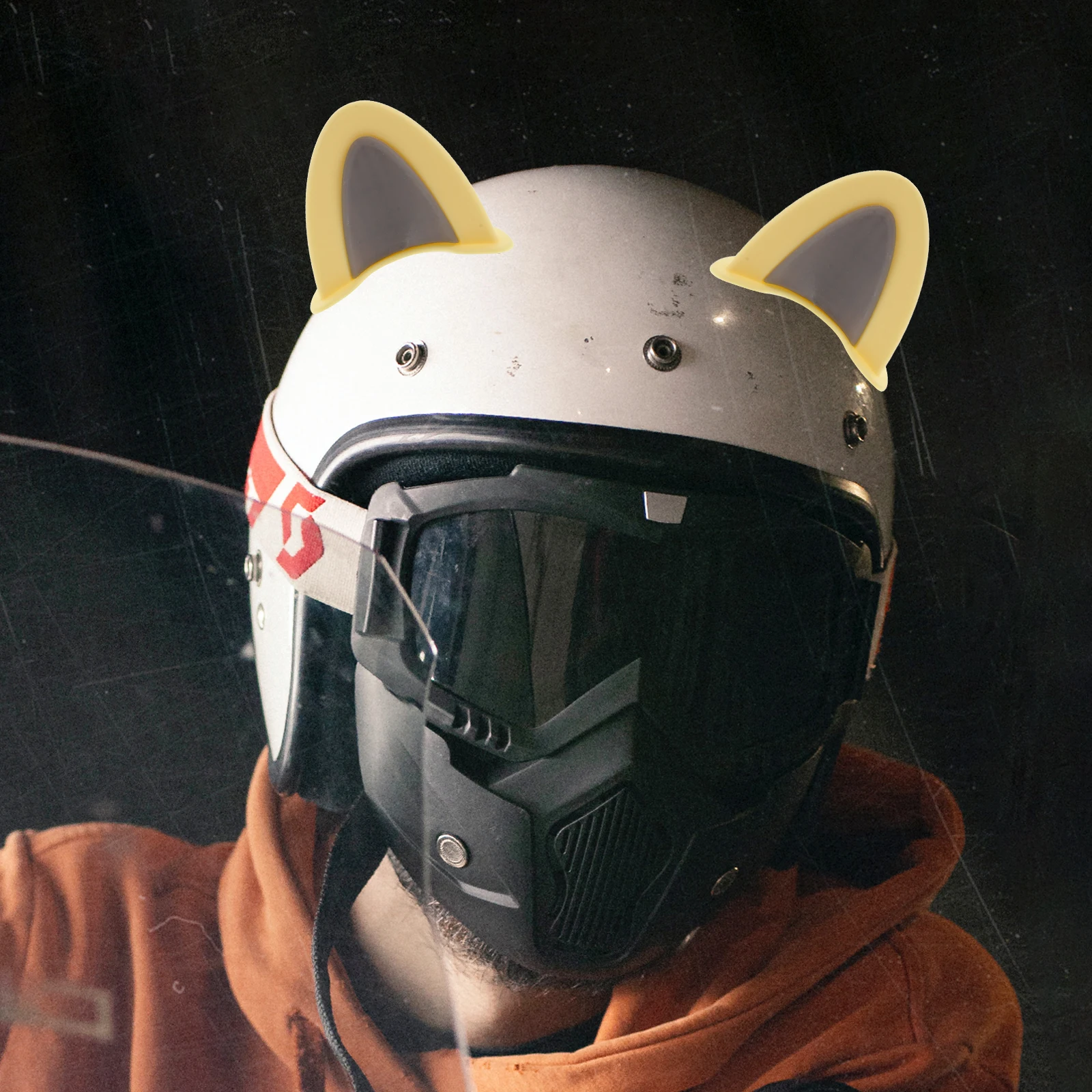 

3Pairs Adorable Cat Ear Decoration Bright Color Easy Install Motorbike Ornaments Accessories Creative Kitten Ear