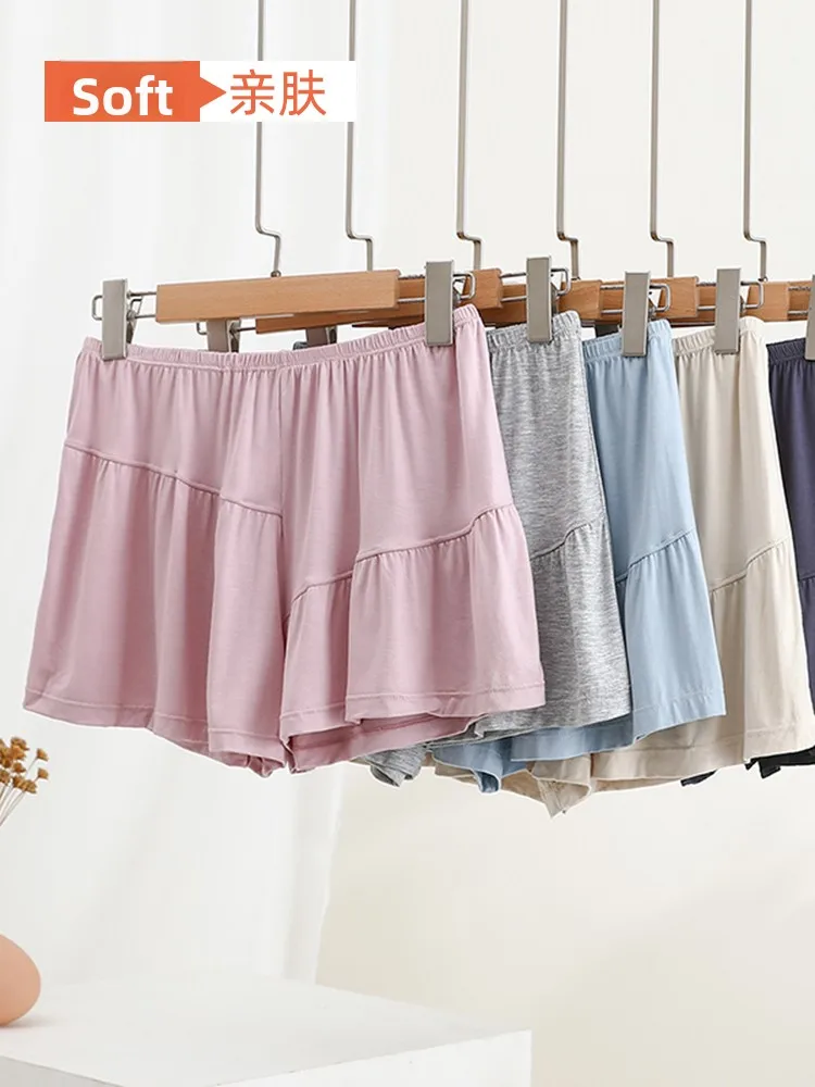

High Waist Patchwork Shorts Women's Summer Modal Home Sleepwear Slimming Base Layer Casual Pants Outerwear Versatile Wide Leg...