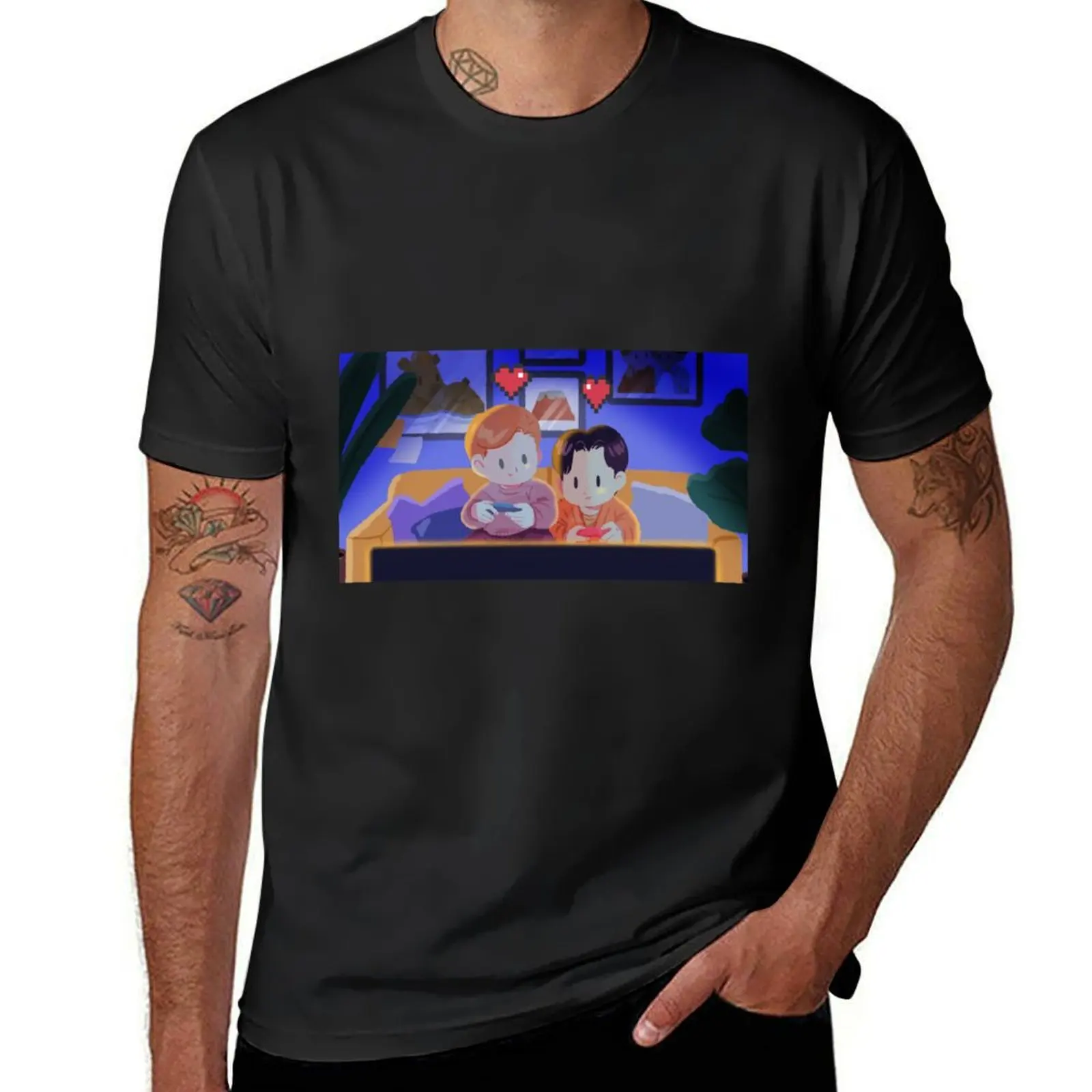 Video Games Players with Lofi Vibes - Gay Art T-Shirt quick-drying for a boy mens clothing